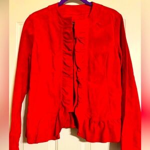 Suede Jacket With Ruffles